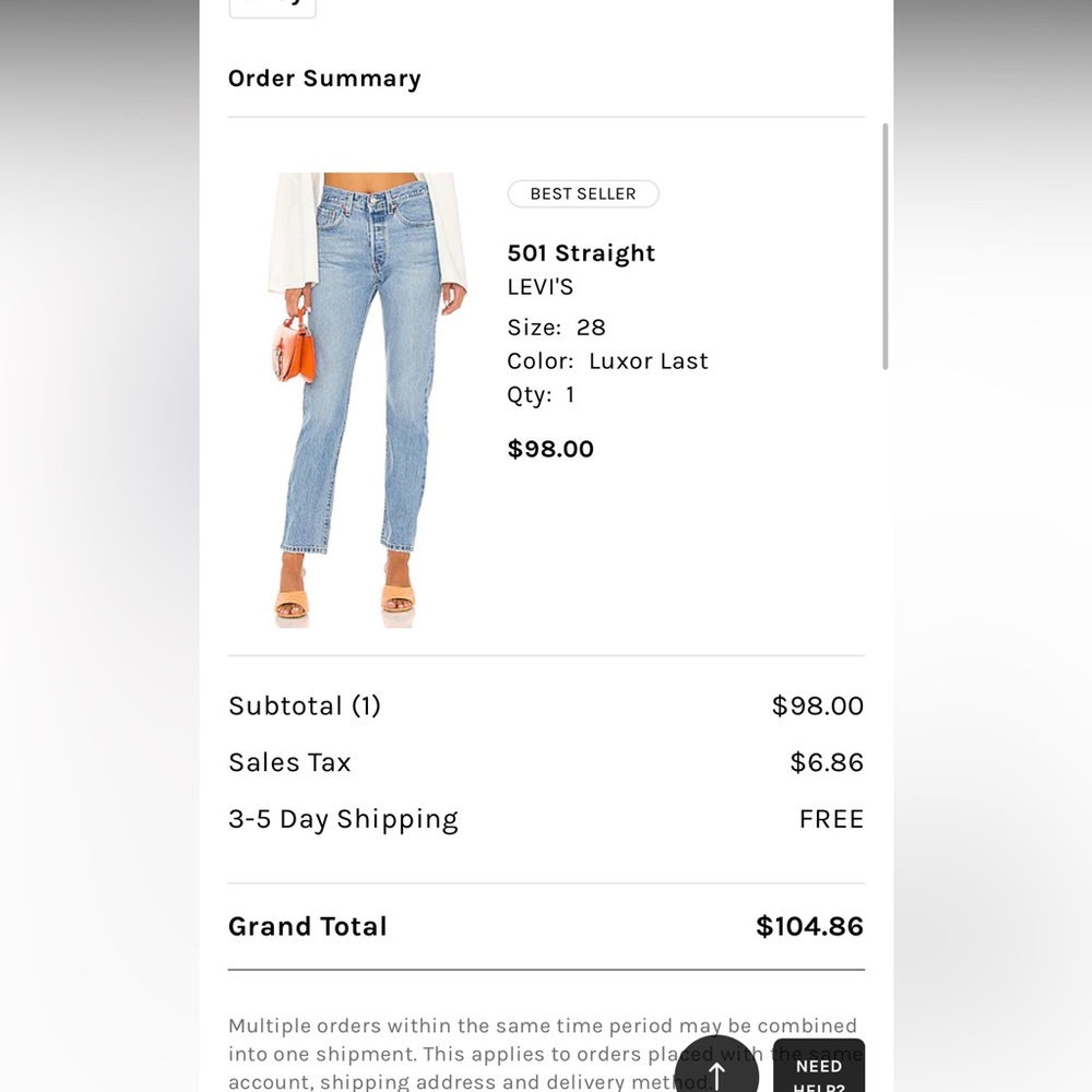 straight leg levi jeans - never worn